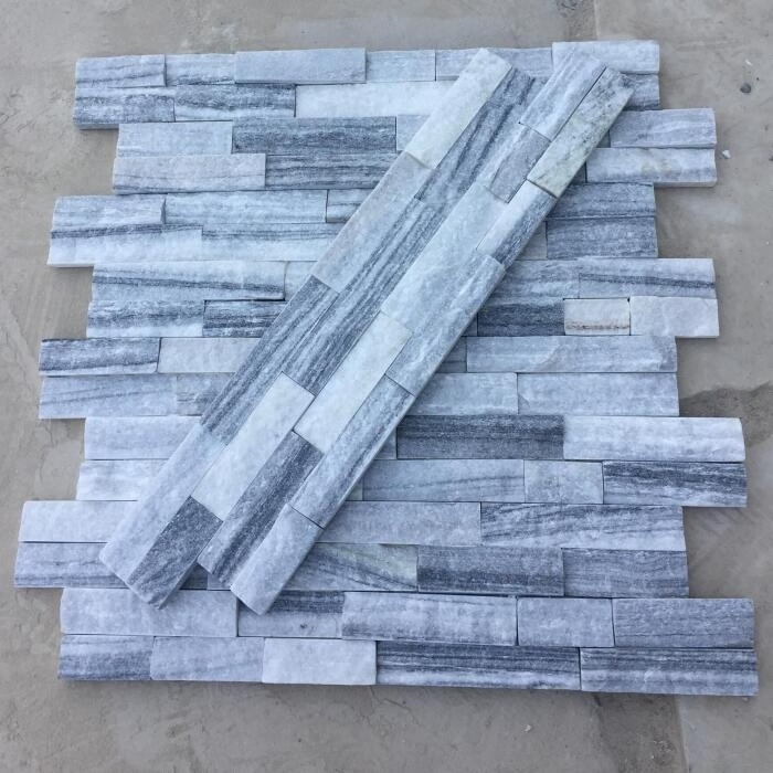 Exterior wall tiles design cloudy grey slate natural stone wall panels