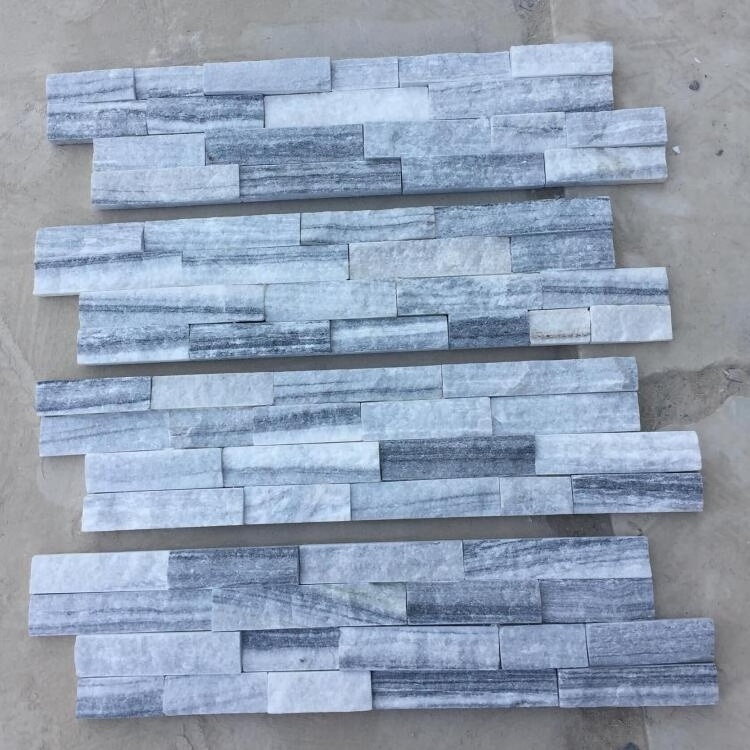 Exterior wall tiles design cloudy grey slate natural stone wall panels