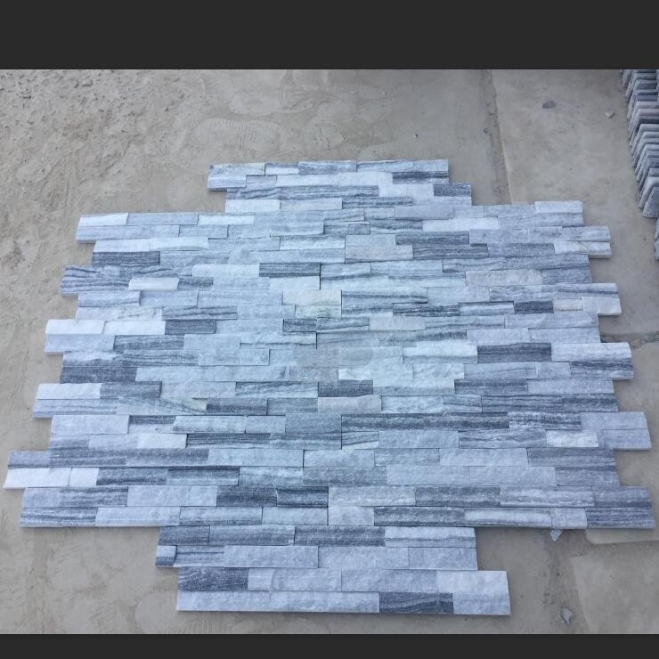 Exterior wall tiles design cloudy grey slate natural stone wall panels