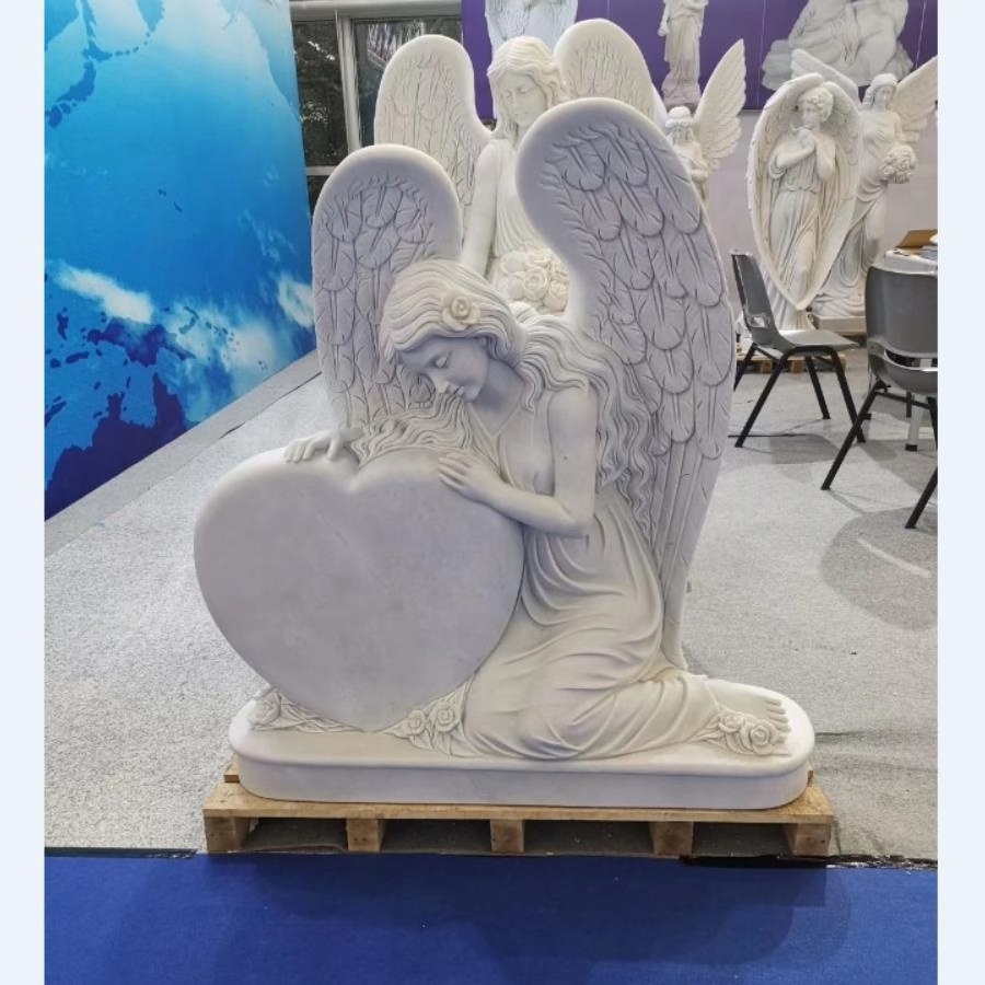 life size weeping angel marble statues headstone