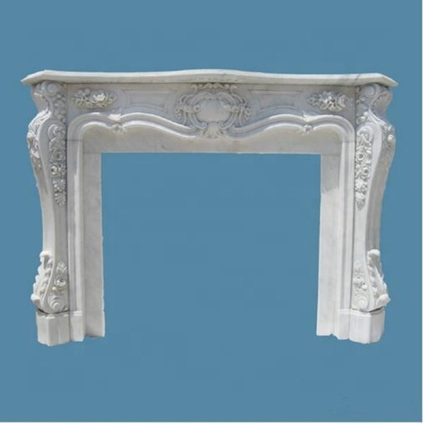 contemporary class a natural carrara white marble hand carved fireplace surround