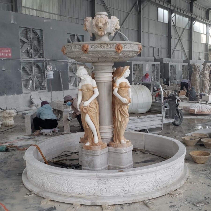 white marble birth of venus statue water fountain