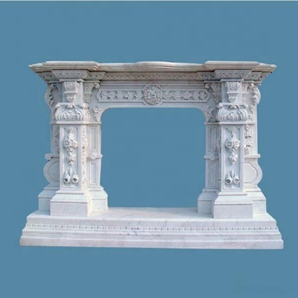 contemporary class a natural carrara white marble hand carved fireplace surround