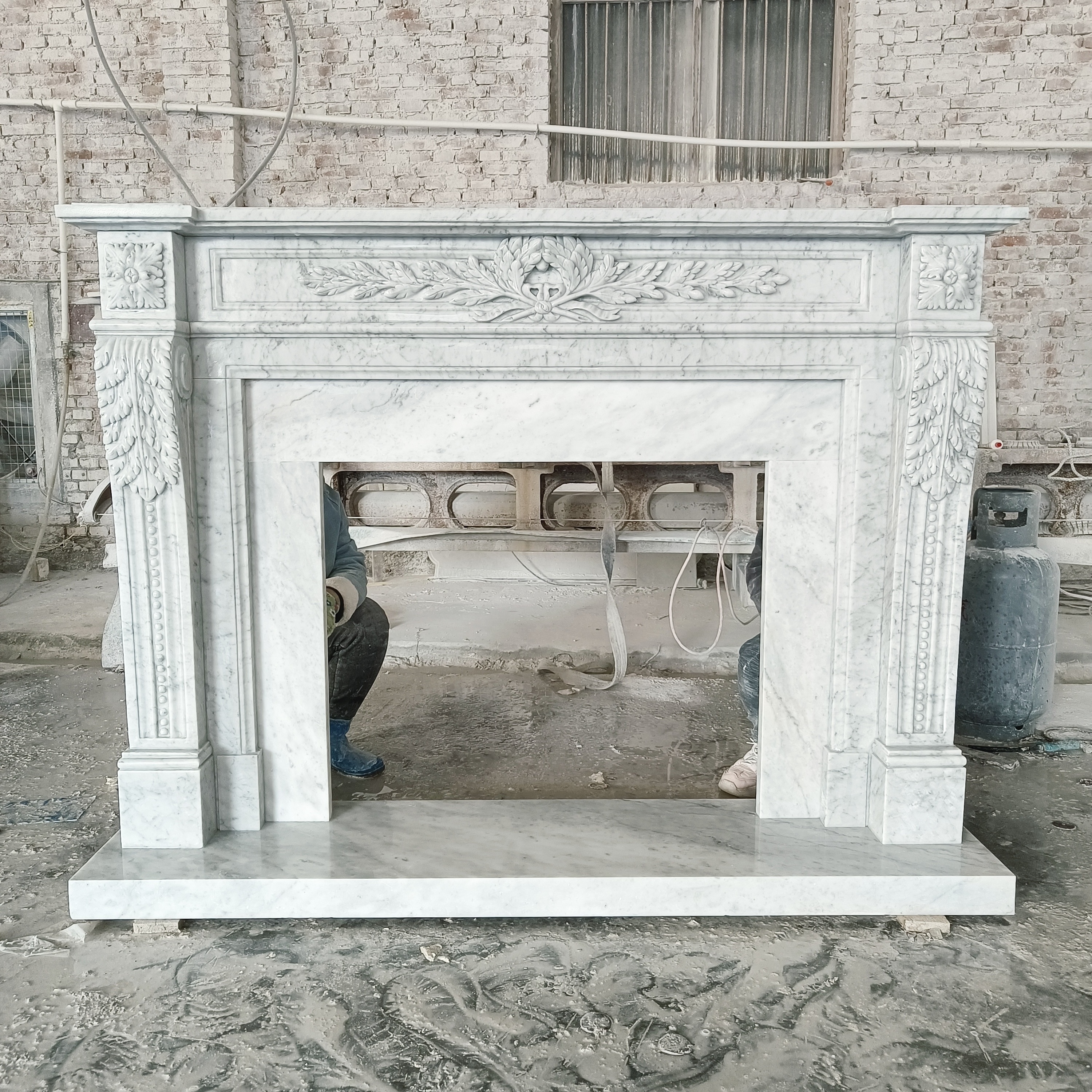 contemporary class a natural carrara white marble hand carved fireplace surround