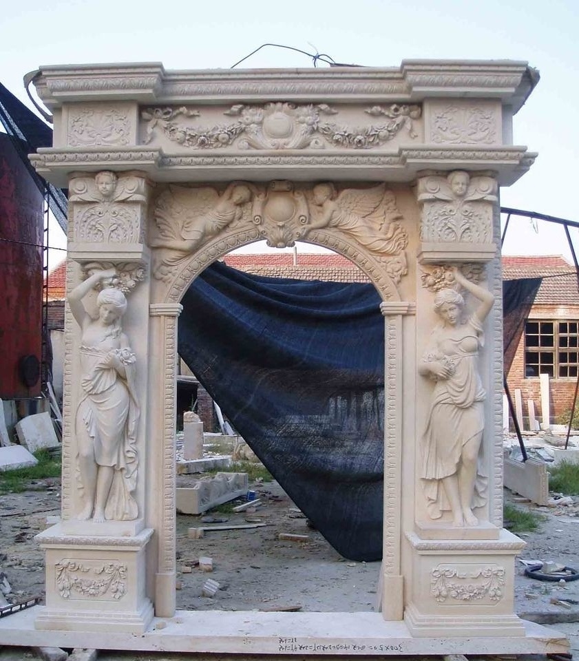 exterior decoration stone marble arch main door frame