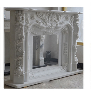 Luxury Living Room Stand Modern Marble Stone Fireplace Surround