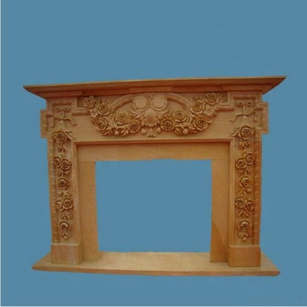 Classical Contemporary Travertine Stone Craft Carving Arts Fireplace Mantel Frame