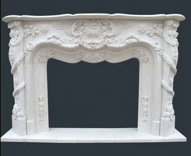 China Carved Marble Fireplace Surround Mantel Mantle