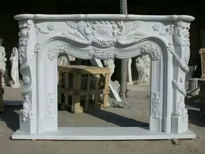 China Carved Marble Fireplace Surround Mantel Mantle