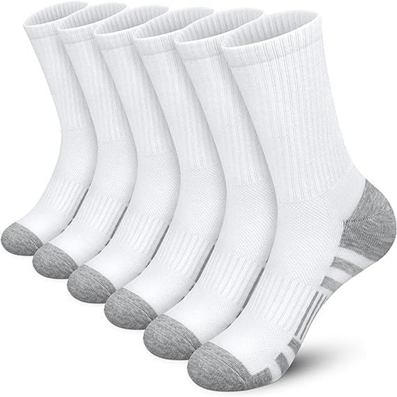 Wholesale Black White designer custom logo Cotton Sports Socks Autumn Winter Crew Socks Men