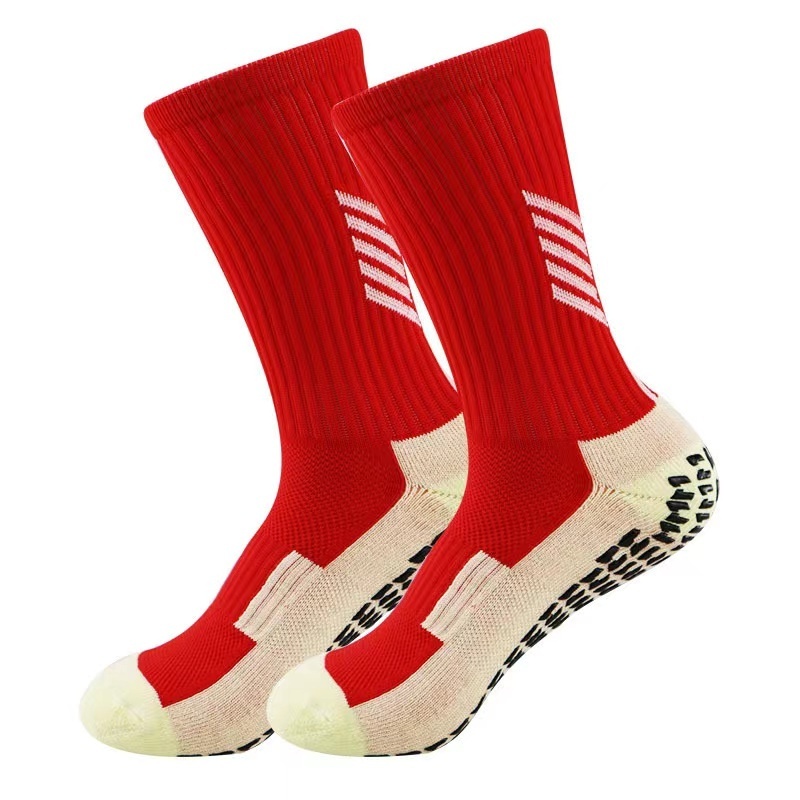 High Quality Custom Made Logo Anti Slip Sock Non Slip Soccer Cushion Sport Football Grip Socks