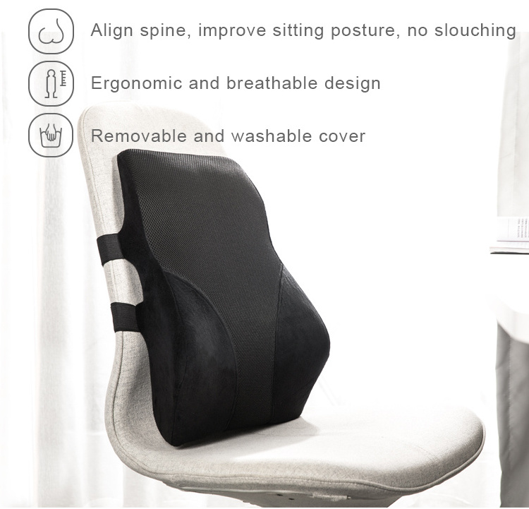 High Density Premium Memory Foam Waist Rest Back Cushion Lumbar Support