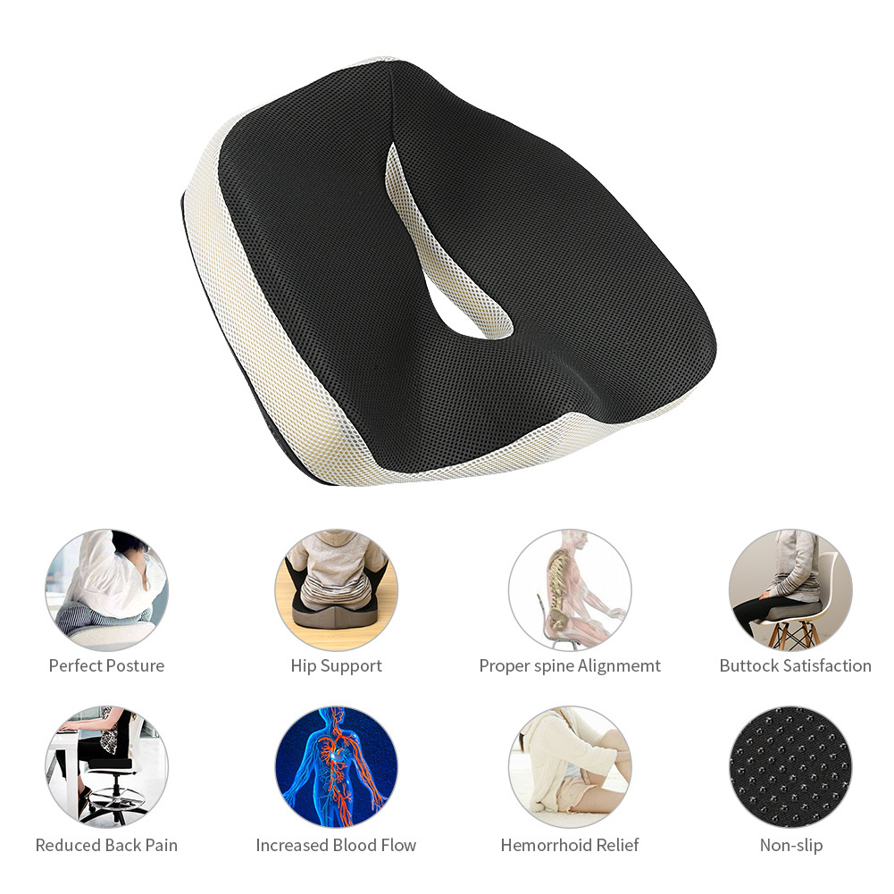 high quality coccyx orthopedic seat cushion travel extra large memory foam seat cushion for driving