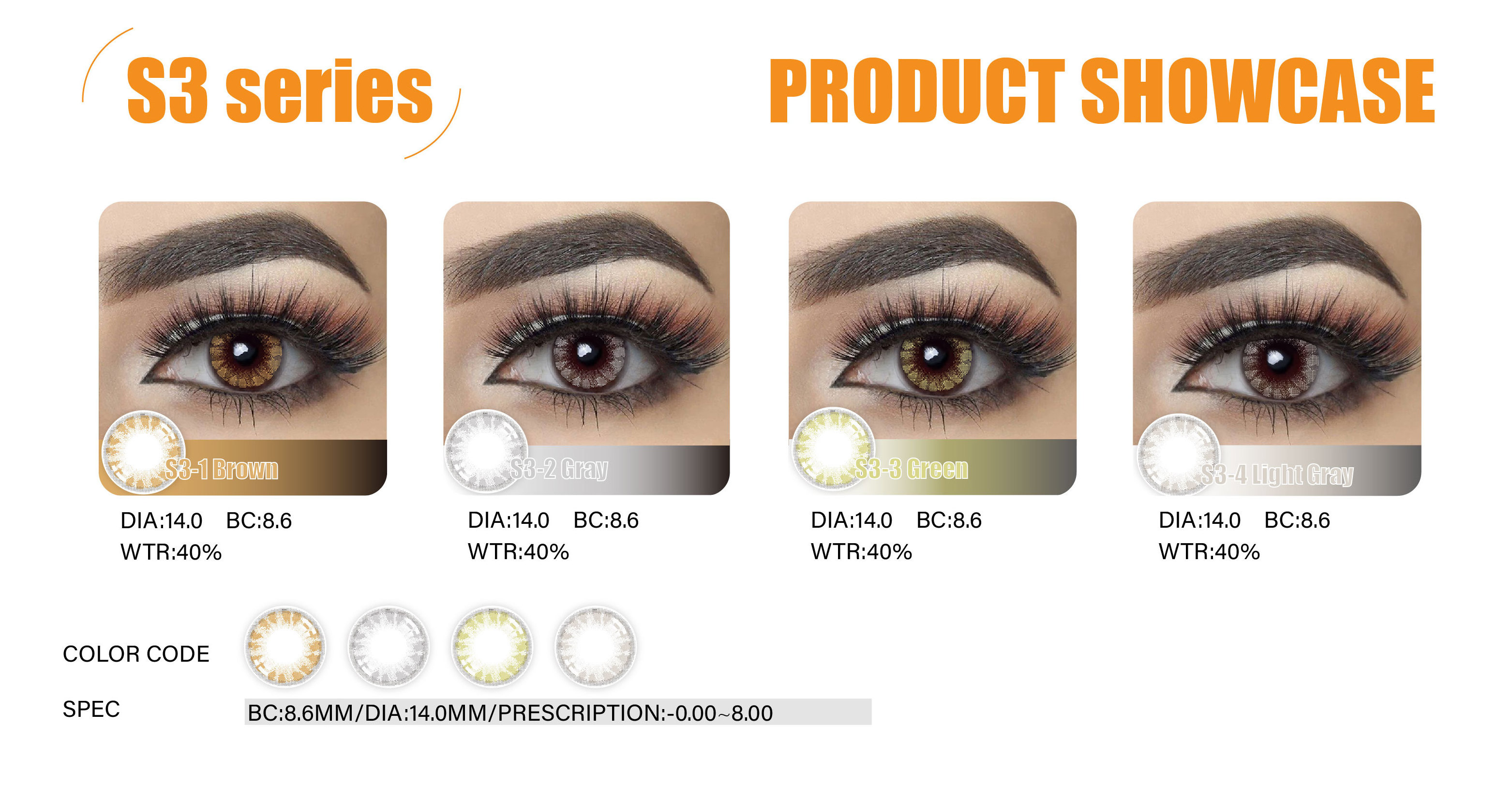 Freshgo  Color Contacts  Colored Contact Eye Lenses Sweety Sterling Gray 3 Tone Color Contact Lens