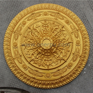 HN-022 PU foam decoration board polyurethane gold ceiling medallion design