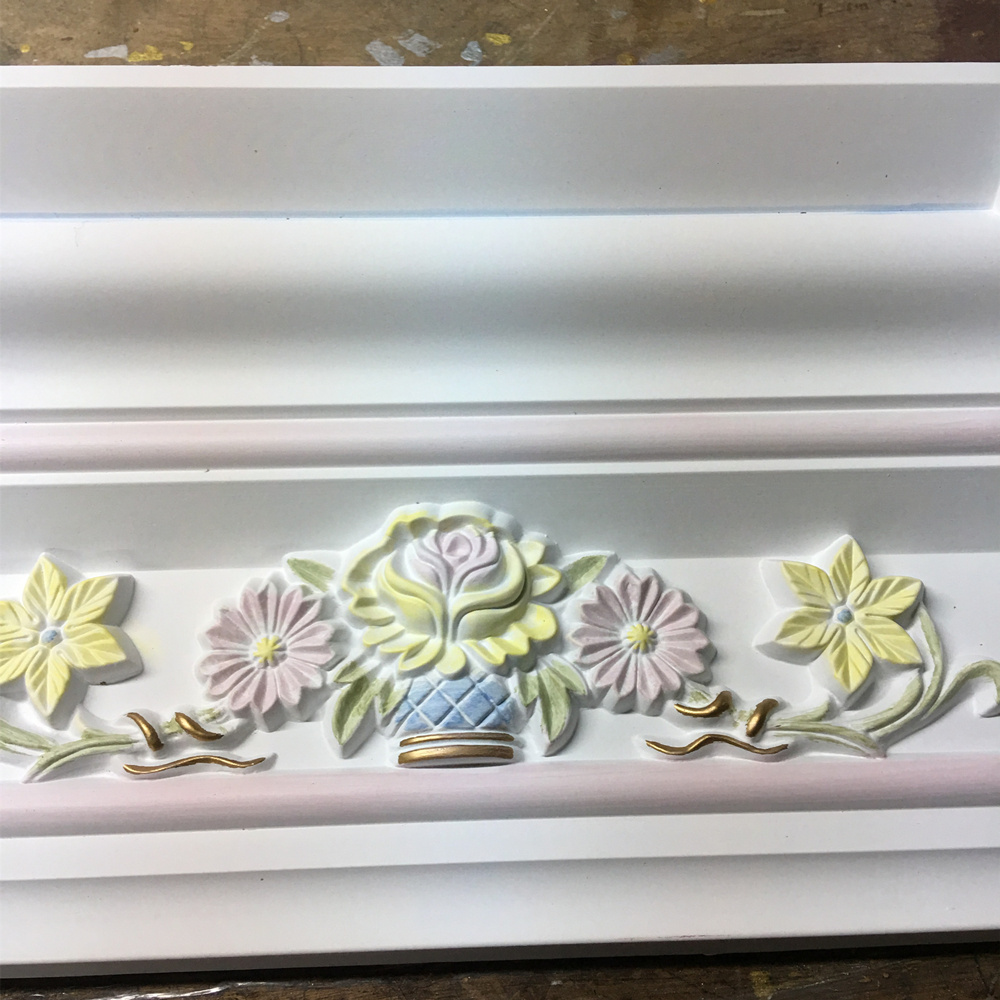 Customized Polyurethane Carved Cornice Molding Decorative PU Architecture Ceiling Corner Crown Moulding