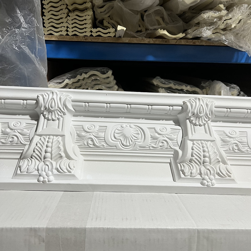 HN -80812 Interior PU Foam Cornice Fireproof Moulding Artificial PU Crown Molding Trim for Furniture Door