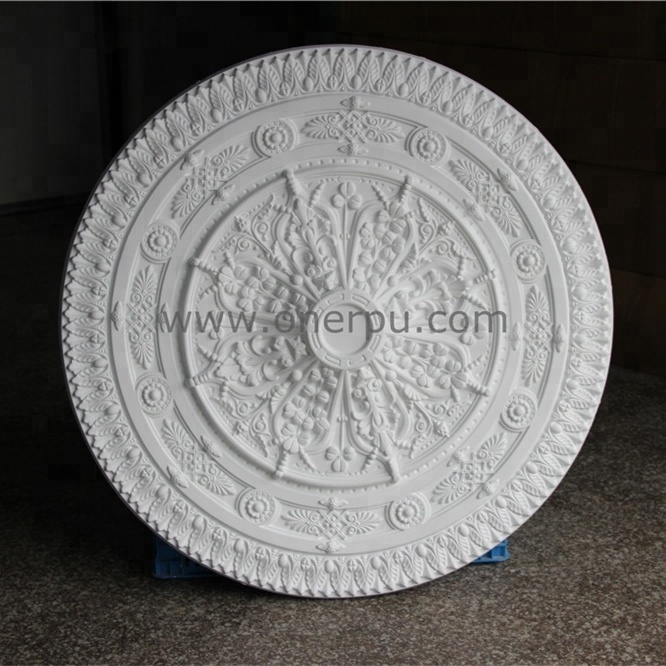 HN-022 PU foam decoration board polyurethane gold ceiling medallion design