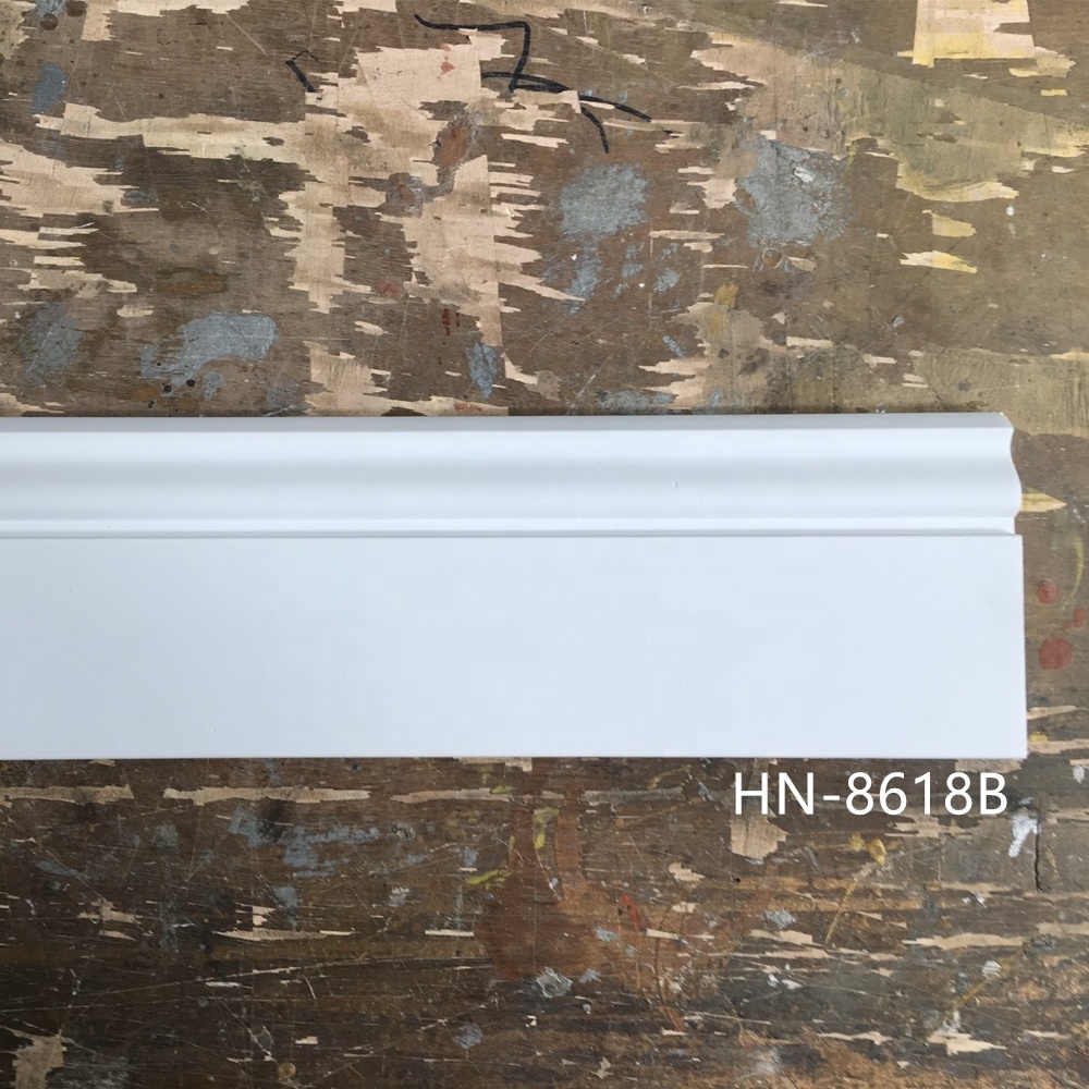 HN-8618B Polyurethane Foam Decorative Flooring Baseboard Molding Light Weight Water Proofing PU Skirting Board