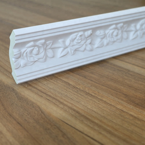 HN-8006 PU Home Interior Decorative Rose Cornice Moulding Design Polyurethane Corner Crown Molding