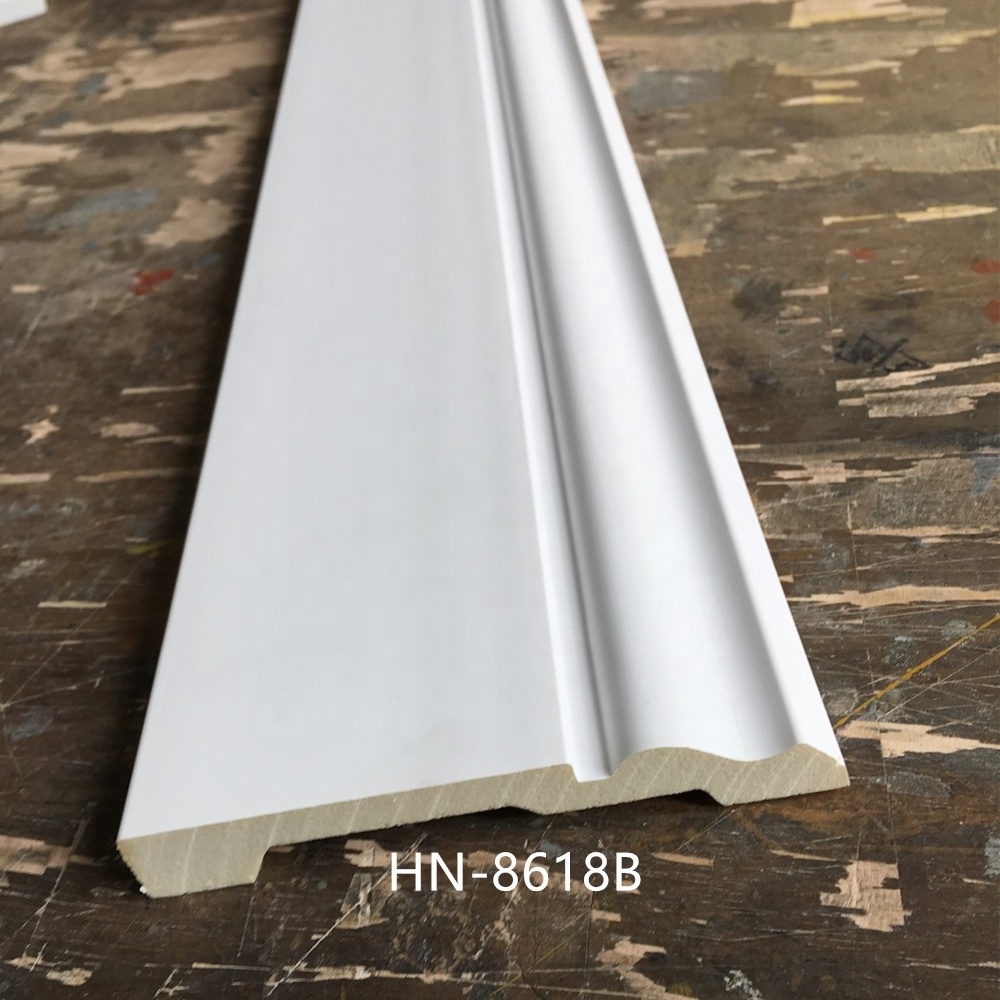 HN-8618B Polyurethane Foam Decorative Flooring Baseboard Molding Light Weight Water Proofing PU Skirting Board