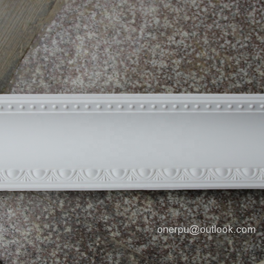 HN-80106 Polyurethane carved ceiling corner custom molding with led pu interior house flexible wall cornice moulding