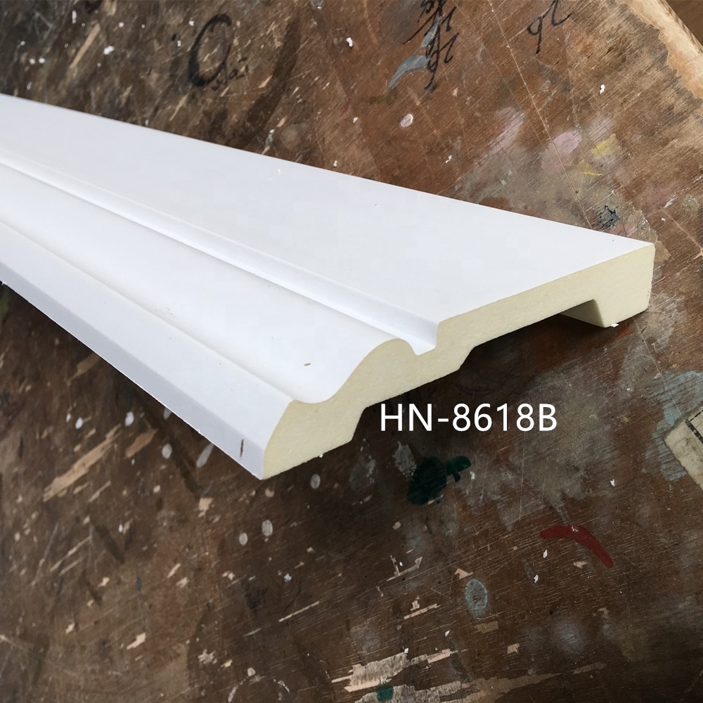 HN-8618B Polyurethane Foam Decorative Flooring Baseboard Molding Light Weight Water Proofing PU Skirting Board