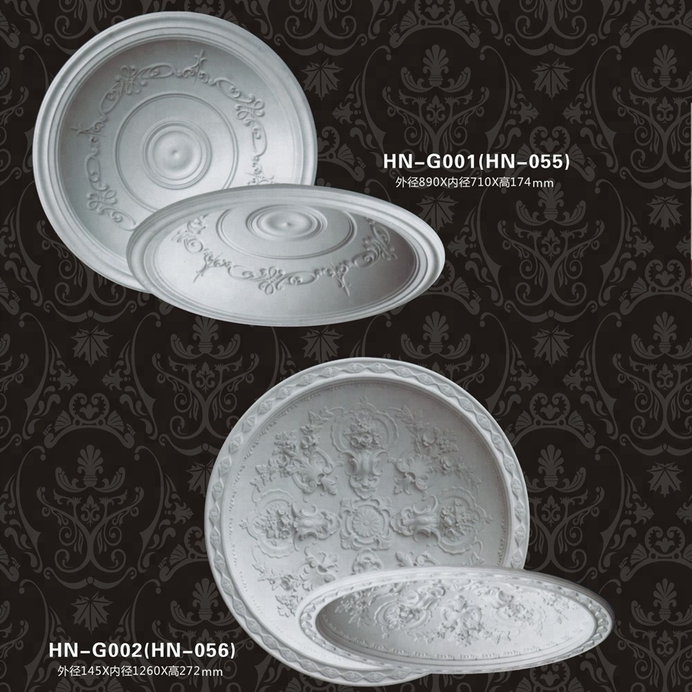 HN-022 PU foam decoration board polyurethane gold ceiling medallion design