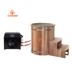 ice bath tub manufacturer red cedar stainless steel cold plunge tank tub with water chiller 1hp wifi and ozone