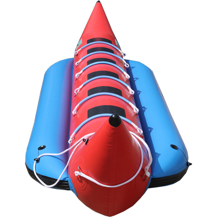 8 person customized size pvc inflatable ski flying spinning boat adult floating banana towable tube