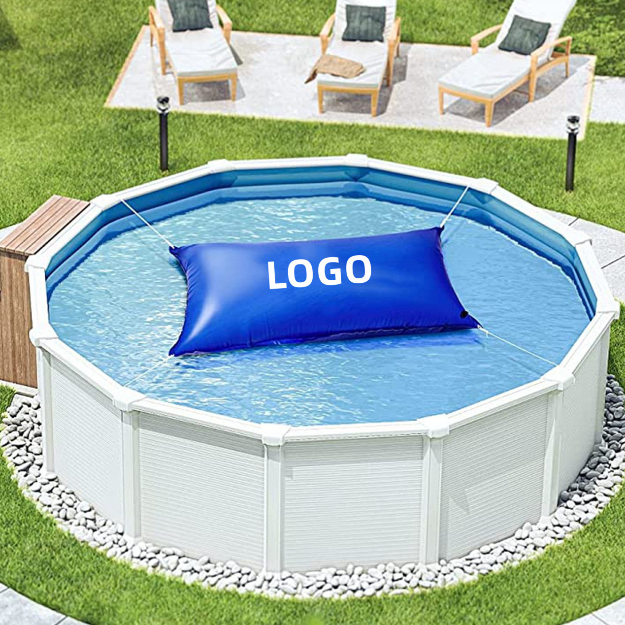 4' x 4' winter PVC inflatable swimming floating pool pad air pillow cover for above ground pools