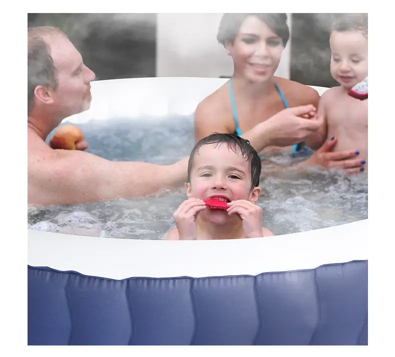 Wholesale  Inflatable Outdoor Round Hot Tub 4  6 Person Spa Pool With Lockable Cover