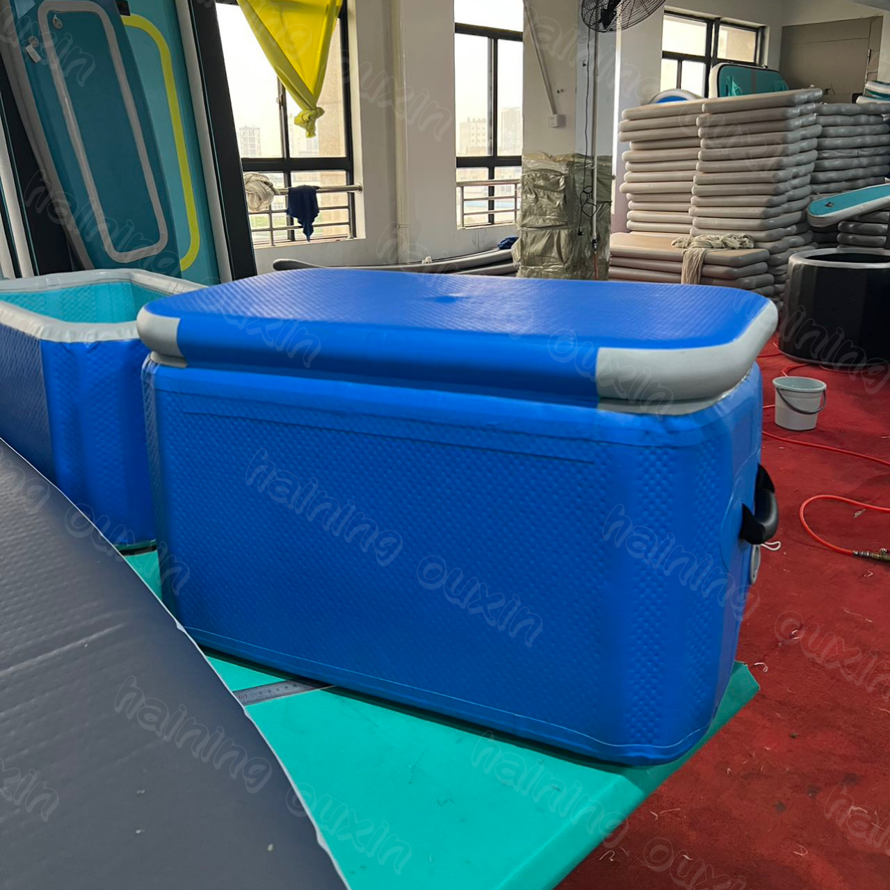 In-car placement inflatable custom drop stitch Outdoor Portable fish packing box ice insulated ice cooler box