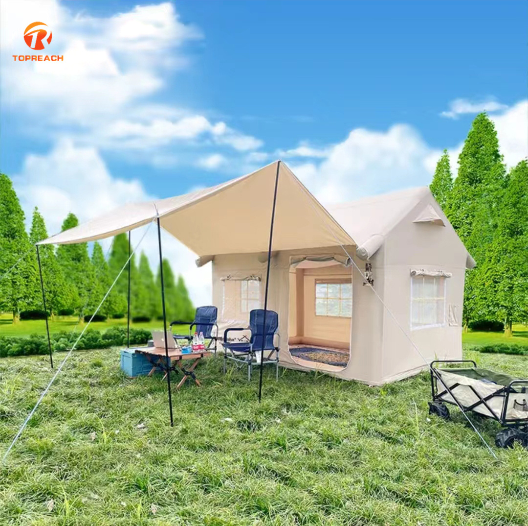 Luxury Quick Set Up Air Tent Large Space Oxford Tent Inflatable Camping Tent For 5-8 Persons