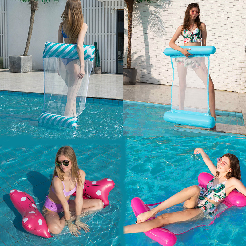 Colorful Summer Foldable Inflatable Swimming Water Floating Hammock Pool Lounge Chair