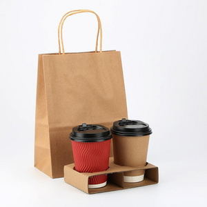 Biodegradable and Compostable Beverage Takeaway Cup Holder Portable Disposable Paper Coffee Cup Holder