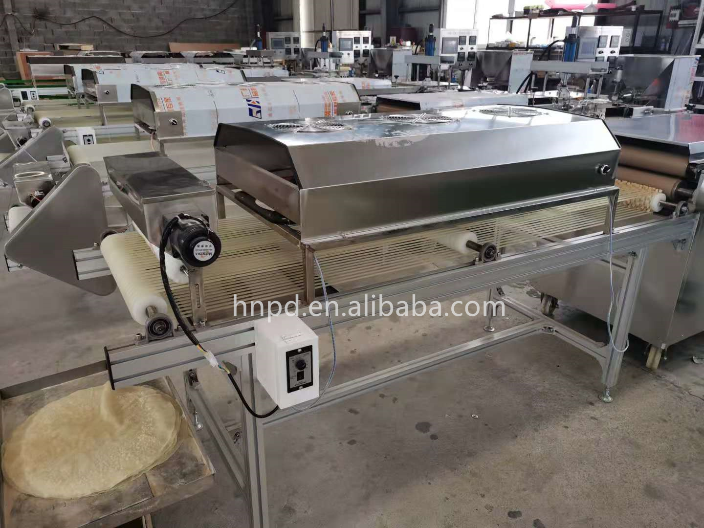 Customized 12 Inch Soft Taco Pita Bread Dough Roll Sheeter Machine Lavash Making Machine Production Line