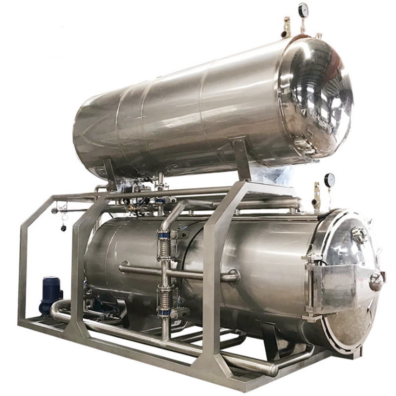 Water Immersion Autoclave Sterilizer For Canned Food Horizontal Pressure Retort Sterilization Pot