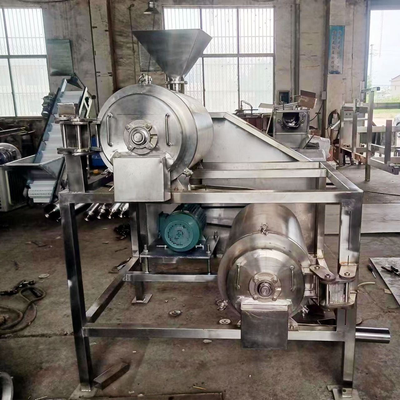 Double Channel Blueberry Kiwi Peach Pulping Machine Tomato Mango Puree Extractor Making Machine