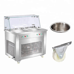 Hot Sell Double Pan Yogurt Machine Fried Ice Cream Machine Roll Yogurt Ice Cream Machine