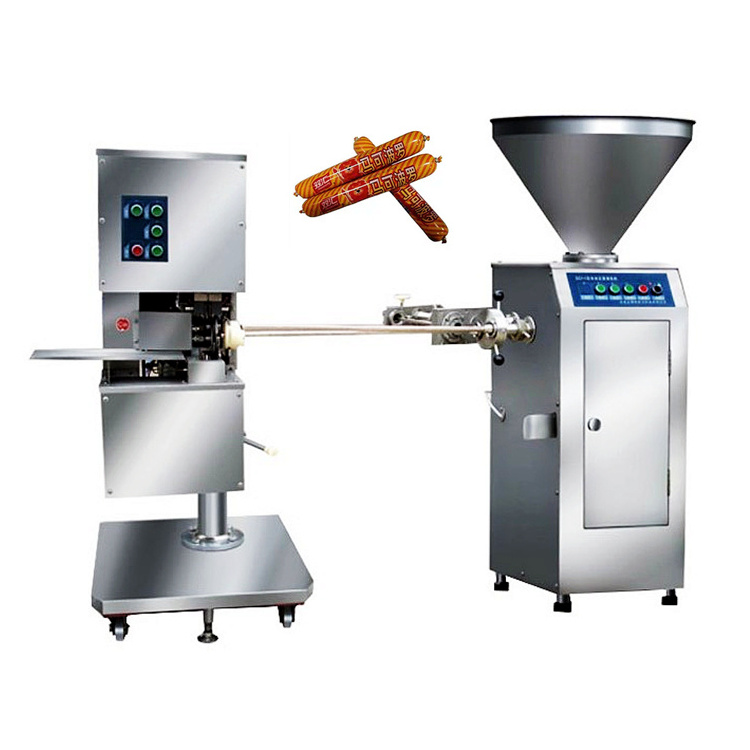 Auto Sausage Maker Double Filling Twist Clipping Machine Hydraulic Vertical Stuffer Filler Machine