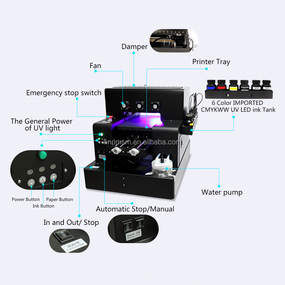 Good Quality Uv Curing Inkjet Flatbed Printer Low Budget Zippo Lighter Uv Printer Spot Uv Printer