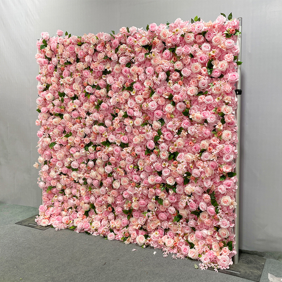 Promise Panel White Roll Up Floral Grass Flower Backdrops Wall Curtain Flower Wall Floral Wall For Outdoor Wedding