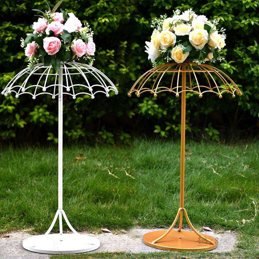 Newly Designed Umbrella Shaped Flower Stand Wedding Roadway Props Desktop Flower Art