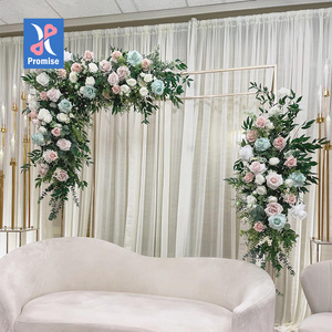 Promise Artificial Wedding Decoration Rose Flower Runner Silk Floral Runner Living Room Backdrop