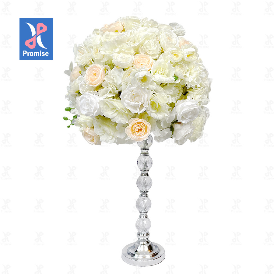 Promise white silk flower kissing ball for wedding centerpiece decorative