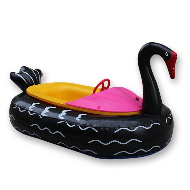 New Customized Water Motorized Pink Swan Inflatable Electric Bumper Boat Water Toys Portable Ride On Toy Boat For Kid and Adult