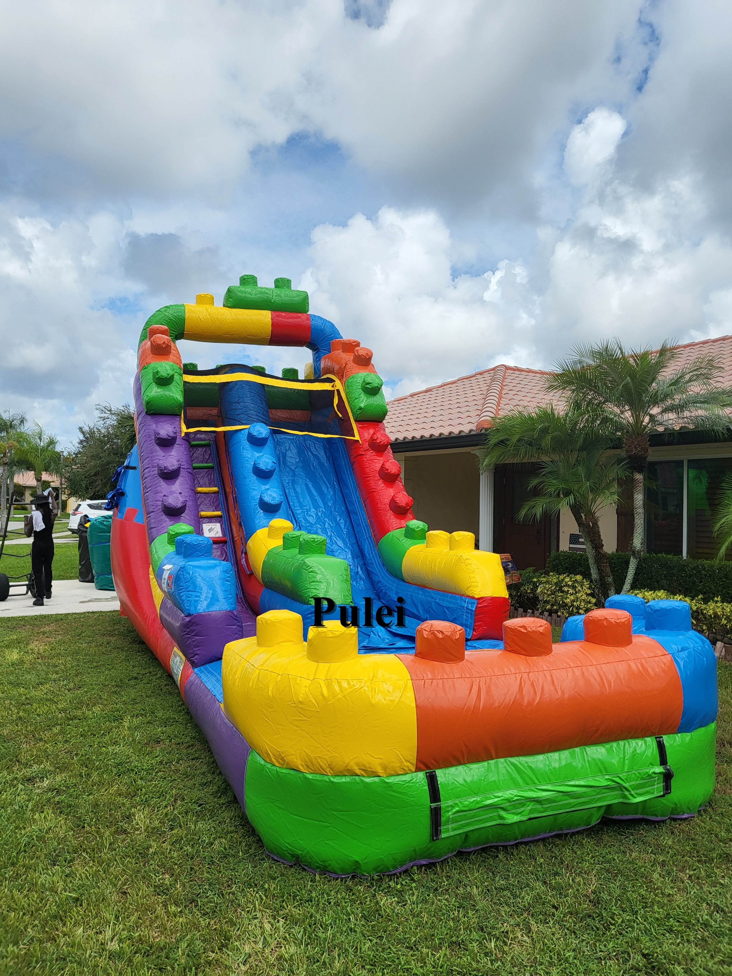 20ft Blocks Inflatable Water Slide Commercial Bounce House Inflatables Water Slide Inflatable Jump House With Pool Slide