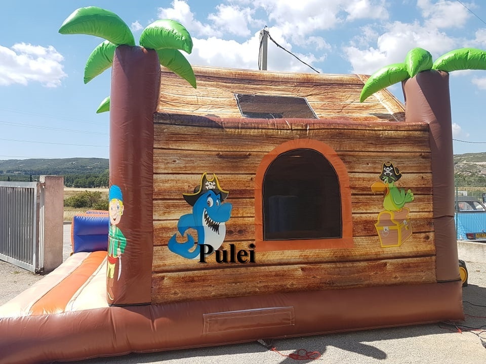 Commercial Adults Kids Pirate Inflatable Jumper Bouncy Castle With Big Slide Cheap Inflatable Slider Bounce House Combo For Hire