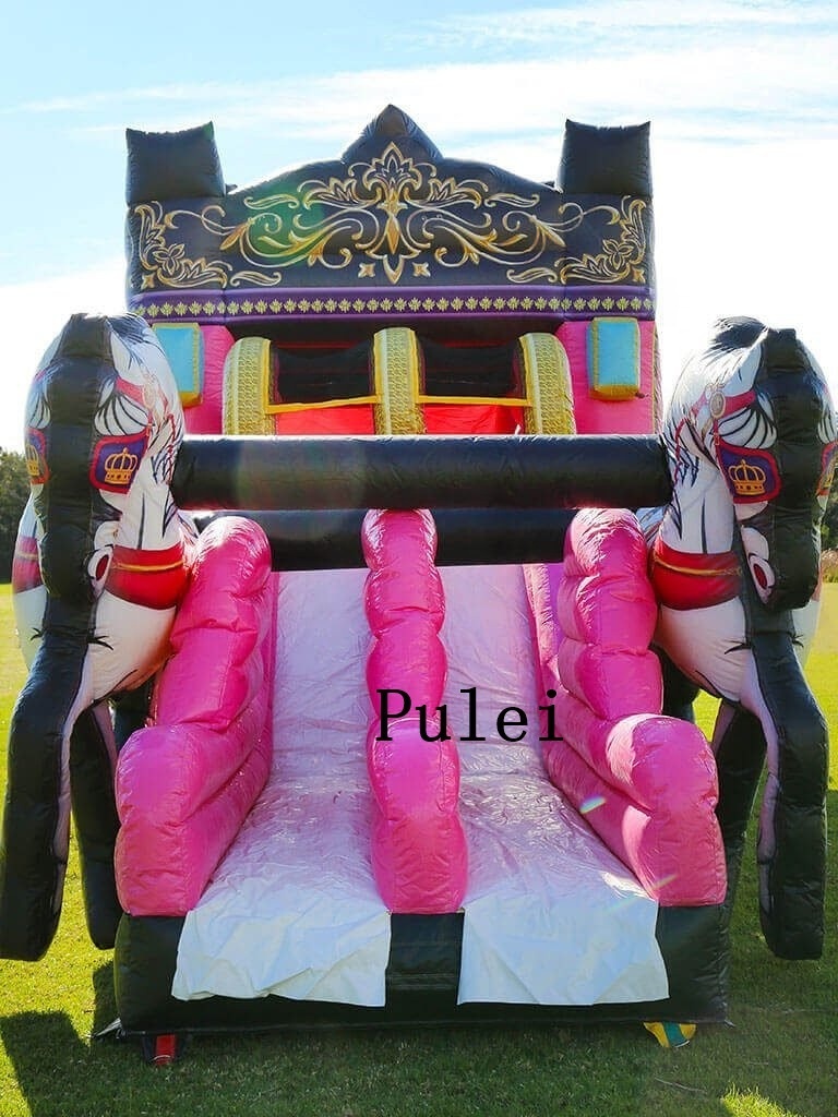 Popular cinderella carriage inflatable castle slide combo bounce house jumping castle for rent